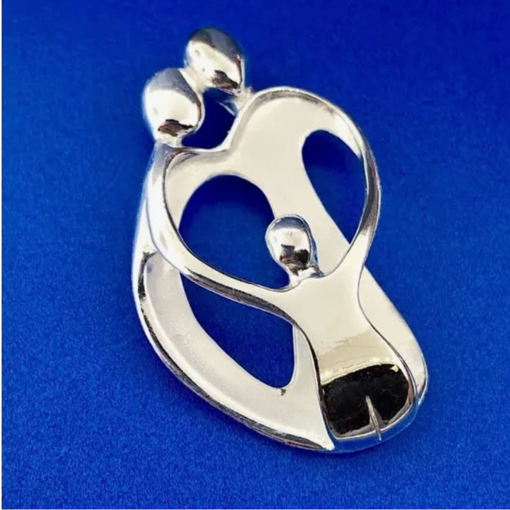 Carolyn Pollick Silver Modernist Family of 3 Pendant Necklace